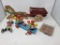 Vintage Toys- Horse & Wagon, Whirly Pull Toy, Rolling Man Toy, Cardboard Egg Box and Tic Tac Toe