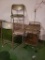 Card Table, 2 Folding Chairs and Metal Tea Cart