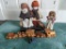 Fabric & Wood Boy & Girl Dolls, Wooden Doll, Small Wooden House and Wooden Train Set