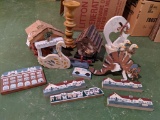 Cat's Meow Buildings, Wooden Figures, Candle Stand and Bird Houses