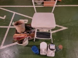 Step Stool/Seat, Buckets, Hangers, Clothesline, Clothespins, Extension Cords, Plastic Canisters
