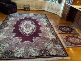 Room Size Rug and 2 Matching Small Rugs