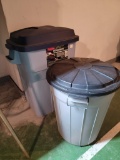 2 Plastic Trash Cans