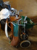 Golf Bag on Wheeled Cart