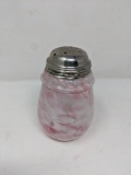 Art Glass Pink Swirl Glass Sugar Shaker