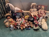 Dolls, Rocking Horse, Stuffed Animals, 2 Doll Chairs
