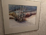 Framed Watercolor- Winter Birches by Pat Wilson-Schmid