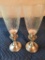 Towle Sterling Based Candle Holders with Glass Shades