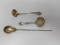 3 Sterling Specialty Serving Spoons with Gold-Wash Bowls