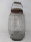 Large Glass Barrel Jar with Wire Handle