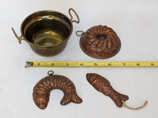 Miniature Copper Molds and Handled Pan