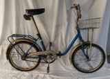 Vintage TMS Folding Bicycle, Blue.