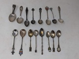 16 Souvenir Spoons including some Sterling