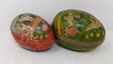 2 Papier Mache Egg Containers- Kittens and Children with Ducks