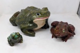 3 Frog Garden Figures