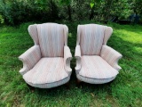 Pair of Matching Upholstered Arm Chairs