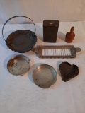 Vintage Tinware and Wooden Butter Stamp