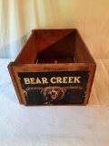 Wooden Crate with Bear Creek Orchards Label