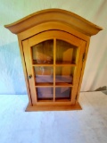 Small Arch Top Display Cabinet with Glass Pane Door