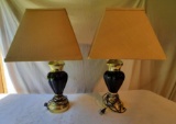 Pair of Table Lamps with Square Shades