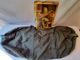Duffel Bag and Decoupaged Picture of Girl Playing Lute