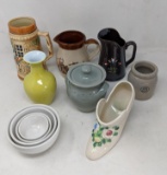 Mug, Creamers, Vase, Bowls, Lidded Jar, Shoe, Graduated Bowls