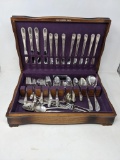 Rogers Bros. Flatware Service in Wooden Chest