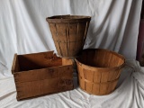 Orchard Baskets and Wooden Crate