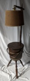 C. 1950's Mid-Century Barrel Table Lamp with Lift Hinged Lid