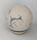 Southwestern Pottery Vase with Feather Decoration