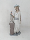Lladro Young Woman with Planter on Stand