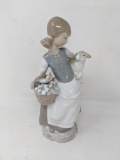 Lladro Girl with Lamb & Flower Basket