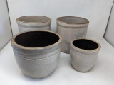 4 Stoneware Crocks