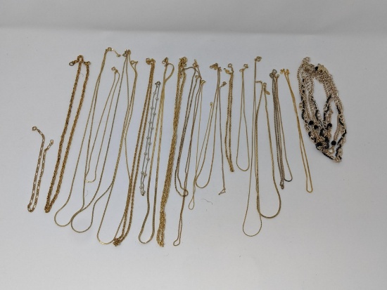 Large Grouping of Gold-Tone Costume Necklaces