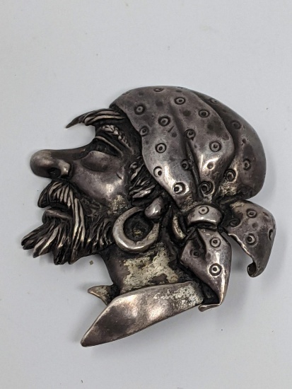 Sterling Brooch Depicting a Pirate
