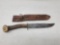 Stag Handled Rifleman's Knife with Leather Sheath