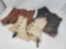 3 Pairs of Repro Revolutionary War Era Shoe Covers/Spats- 2 Leather, One Cloth, As Is