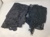 Black Lace Collar and Lace Scarf