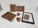 Leather Covered Notebook, Cavalry Manual, Ration Book, National Park Patches, Soldier's Pocket Book