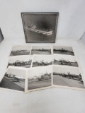 Photos Lot- Includes Framed USS LST 551 and 9 Unframed Fighter Plane Pictures, Some Duplicates