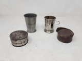 2 Collapsible Metal Cups with Cases