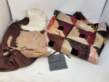 Bonnets, Pouch, and Log Cabin Quilt