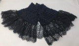Black Lace Cape with Ornate Applied Decoration