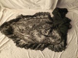 Large Black Lace Shawl, As Is