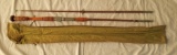 Old Wooden Montague Fishing Rod with Canvas Case, 75 in.