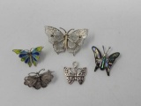 Butterflies: 3 Pins and 1 Pendant