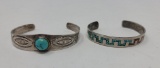 2 Silver Southwestern Cuff Bracelets