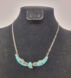 Sterling and Turquoise Flying Eagle Necklace