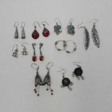 9 Pair of Silver Earrings