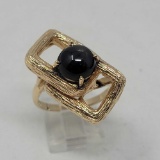 Man's Gold and Obsidian Ring
